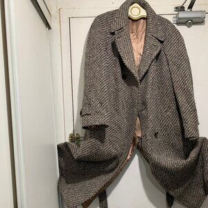 VINTAGE HARRY ROSEN DOUBLE BREAST TWEED TRENCH COATS SIZE M